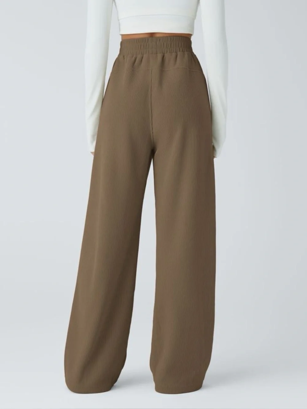 Halara High Waisted Corduroy Straight Leg Baggy Pants Chestnut Brown Size Large
